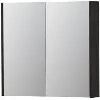 Ink SPK2 Spiegelkast 2 Deuren - 80x74cm - Houtskool Eiken - Spiegels, Spiegelkasten - 8718835052270