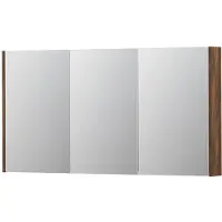 Ink SPK2 Spiegelkast 3 Deuren - 140x74cm - Noten - Spiegels, Spiegelkasten - 8718835092948