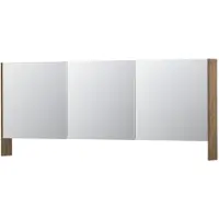 Ink SPK3 Spiegelkast 3 Deuren - 180x74cm - Naturel Eiken - Spiegels, Spiegelkasten - 8718835091651