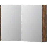 Ink SPK1 Spiegelkast 2 Deuren - 80x60cm - Noten - Spiegels, Spiegelkasten - 8718835100605