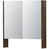 Ink SPK3 Spiegelkast 2 Deuren - 70x74cm - Fineer Chocolate - Spiegels, Spiegelkasten - 8718835090036