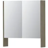 Ink SPK3 Spiegelkast 2 Deuren - 70x74cm - Greige Eiken - Spiegels, Spiegelkasten - 8718835089962
