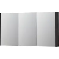 Ink SPK2 Spiegelkast 3 Deuren - 140x74cm - Houtskool Eiken - Spiegels, Spiegelkasten - 8718835092955