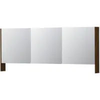 Ink SPK3 Spiegelkast 3 Deuren - 180x74cm - Koper Eiken - Spiegels, Spiegelkasten - 8718835091729