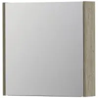 Ink SPK1 Spiegelkast 1 Deur - 60x60cm - Greige Eiken - Spiegels, Spiegelkasten - 8718835100094