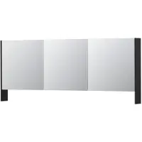 Ink SPK3 Spiegelkast 3 Deuren - 180x74cm - Mat Zwart - Spiegels, Spiegelkasten - 8718835091606