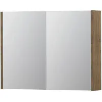 Ink SPK1 Spiegelkast 2 Deuren - 80x60cm - Naturel Eiken - Spiegels, Spiegelkasten - 8718835100636