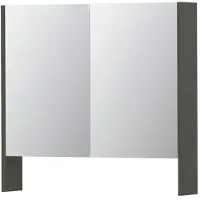 Ink SPK3 Spiegelkast 2 Deuren - 80x74cm - Mat Beton Groen - Spiegels, Spiegelkasten - 8718835090302