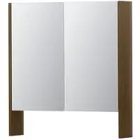 Ink SPK3 Spiegelkast 2 Deuren - 70x74cm - Massief Eiken Ash Grey - Spiegels, Spiegelkasten - 8718835091873