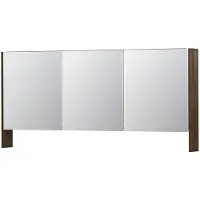 Ink SPK3 Spiegelkast 3 Deuren - 160x74cm - Fineer Chocolate - Spiegels, Spiegelkasten - 8718835091538
