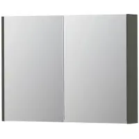 Ink SPK2 Spiegelkast 2 Deuren - 100x74cm - Mat Beton Groen - Spiegels, Spiegelkasten - 8718835092573