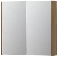Ink SPK2 Spiegelkast 2 Deuren - 80x74cm - Fineer Ash Grey - Spiegels, Spiegelkasten - 8718835092344