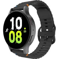 Cazy horlogebandje geschikt voor Samsung Galaxy Watch Bandje (ActiveFlex) - Smartwatchbandjes - Universeel bandje geschikt voor Samsung Galaxy Watch 7 / Watch 6 / Watch 5 / Watch 4 / Watch FE - Zwart