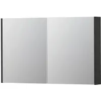 Ink SPK2 Spiegelkast 2 Deuren - 120x74cm - Mat Antraciet - Spiegels, Spiegelkasten - 8718835052942