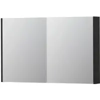 Ink SPK2 Spiegelkast 2 Deuren - 120x74cm - Mat Zwart - Spiegels, Spiegelkasten - 8718835052935
