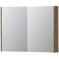 Ink SPK2 Spiegelkast 2 Deuren - 100x74cm - Zuiver Eiken - Spiegels, Spiegelkasten - 8718835092528