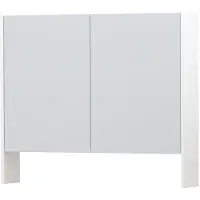 Ink SPK3 Spiegelkast 2 Deuren - 90x74cm - Mat Wit - Spiegels, Spiegelkasten - 8718835090319