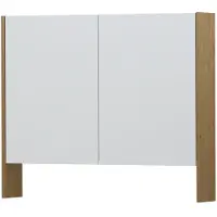 Ink SPK3 Spiegelkast 2 Deuren - 90x74cm - Fineer Natur - Spiegels, Spiegelkasten - 8718835090517
