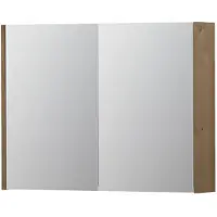 Ink SPK1 Spiegelkast 2 Deuren - 80x60cm - Fineer Ash Grey - Spiegels, Spiegelkasten - 8718835100810