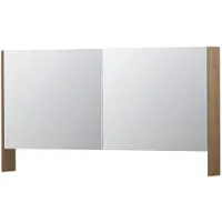 Ink SPK3 Spiegelkast 2 Deuren - 140x74cm - Fineer Ash Grey - Spiegels, Spiegelkasten - 8718835091279