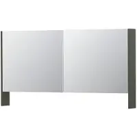 Ink SPK3 Spiegelkast 2 Deuren - 140x74cm - Mat Beton Groen - Spiegels, Spiegelkasten - 8718835091309