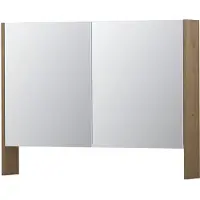 Ink SPK3 Spiegelkast 2 Deuren - 100x74cm - Fineer Ash Grey - Spiegels, Spiegelkasten - 8718835090777