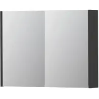 Ink SPK1 Spiegelkast 2 Deuren - 80x60cm - Hoogglans Wit - Spiegels, Spiegelkasten - 8718835100704