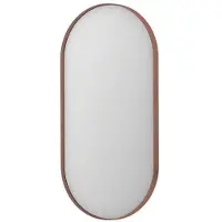 Ink SP20 Spiegel Ovaal In Kader 30x80cm - Geborsteld Koper - Aluminium, Glas - Ovaal - Spiegels, Badkamerspiegels - 8718835317829