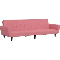 vidaXL Slaapbank 2-zits fluweel roze