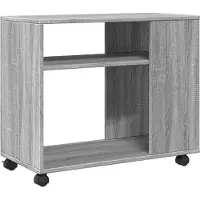 vidaXL Bijzettafel met wieltjes 70x35x60 cm hout grijs sonoma eiken