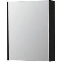 Ink SPK2 Spiegelkast 1 Deur - 60x74cm - Fineer Matt Intens Black - Spiegels, Spiegelkasten - 8718835397593