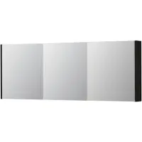 Ink SPK1 Spiegelkast 3 Deuren - 160x60cm - Fineer Matt Intens Black - Spiegels, Spiegelkasten - 8718835397517