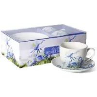 Livello Porseleinen Kopjes met Schotels (2 stuks) 250ml - Bloemendesign