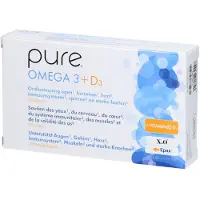 Pure Omega 3 + D3 30 St Zachte capsules