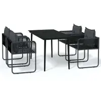 vidaXL 5-delige Tuinset zwart