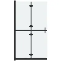 vidaXL Inloopdouchewand inklapbaar 70x190 cm ESG-glas mat