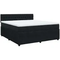 vidaXL Boxspring met matras fluweel zwart 180x200 cm