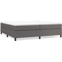 vidaXL Boxspring met matras kunstleer grijs 200x200 cm