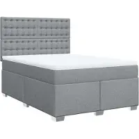 vidaXL Boxspring met matras stof lichtgrijs 160x200 cm