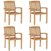Syfax Tuinstoelen stapelbaar 4 st massief teakhout