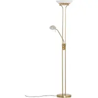 LINDBY Vloerlampe , Yveta, dimbare, Goud / Messing, Woonkamer, Metaal, Modern