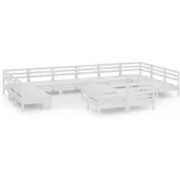 vidaXL 13-delige Loungeset massief grenenhout wit