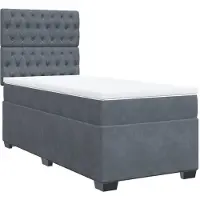 vidaXL Boxspring met matras fluweel donkergrijs 100x200 cm