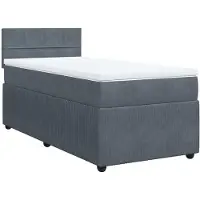 vidaXL Boxspring met matras fluweel donkergrijs 100x200 cm