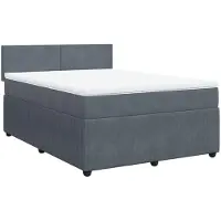 vidaXL Boxspring met matras fluweel donkergrijs 160x200 cm
