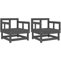 vidaXL Tuinstoelen 2 st massief grenenhout grijs