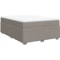 vidaXL Boxspring met matras stof taupe 140x200 cm