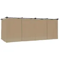 vidaXL Prieel met gordijnen 6x3 m staal taupe