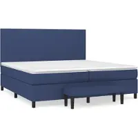vidaXL Boxspring met matras stof blauw 200x200 cm