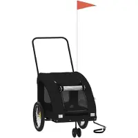 vidaXL Hondenfietstrailer oxford stof en ijzer zwart